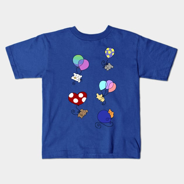 Balloon Mice Kids T-Shirt by saradaboru